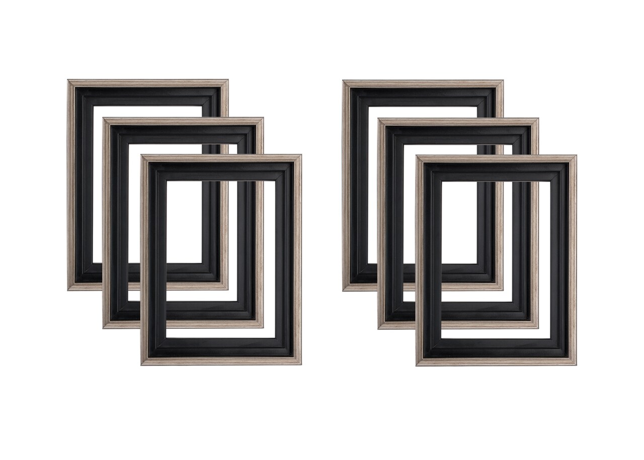 Creative Mark Illusions Floater Canvas Frame, Black and Antique Gold, 3/4 in - Pack of 6, Ideal for Galleries, Artists & Professionals, Frames for Canvas Paintings, Complete Hanging Hardware